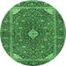 Round Persian Emerald Green Traditional Rug, tr3160emgrn