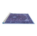 Sideview of Machine Washable Persian Blue Traditional Rug, wshtr3160blu