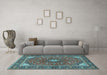 Machine Washable Persian Light Blue Traditional Rug in a Living Room, wshtr3160lblu