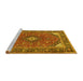 Sideview of Machine Washable Persian Yellow Traditional Rug, wshtr3160yw