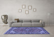 Machine Washable Persian Blue Traditional Rug in a Living Room, wshtr3160blu