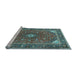 Sideview of Machine Washable Persian Light Blue Traditional Rug, wshtr3160lblu