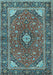 Machine Washable Persian Light Blue Traditional Rug, wshtr3160lblu