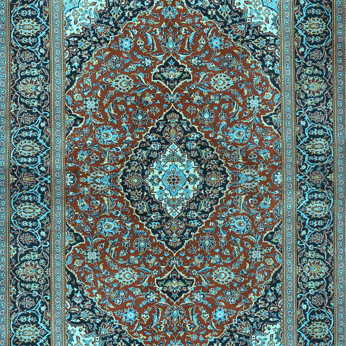 Machine Washable Persian Light Blue Traditional Rug, wshtr3160lblu