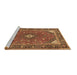 Sideview of Machine Washable Persian Brown Traditional Rug, wshtr3160brn