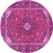 Round Persian Pink Traditional Rug, tr3160pnk