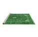 Sideview of Machine Washable Persian Emerald Green Traditional Area Rugs, wshtr3160emgrn