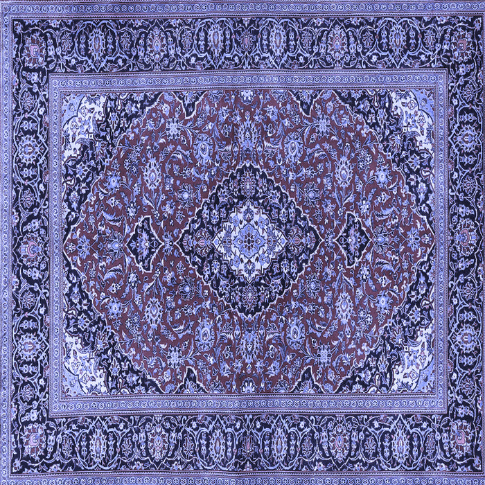 Square Machine Washable Persian Blue Traditional Rug, wshtr3160blu