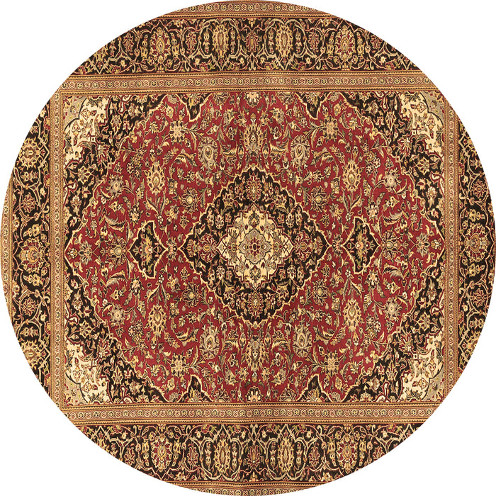 Round Persian Brown Traditional Rug, tr3160brn