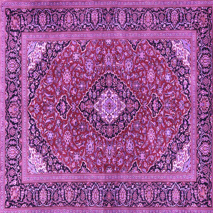 Square Machine Washable Persian Purple Traditional Area Rugs, wshtr3160pur
