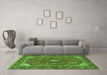 Machine Washable Persian Green Traditional Area Rugs in a Living Room,, wshtr3160grn