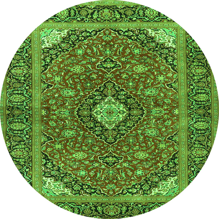 Machine Washable Persian Green Traditional Area Rugs, wshtr3160grn