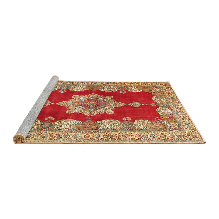 Sideview of Machine Washable Traditional Red Rug, wshtr3161