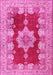 Machine Washable Persian Pink Traditional Rug, wshtr3161pnk