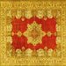 Square Persian Yellow Traditional Rug, tr3161yw