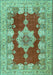 Machine Washable Persian Turquoise Traditional Area Rugs, wshtr3161turq