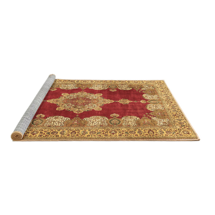 Sideview of Machine Washable Persian Brown Traditional Rug, wshtr3161brn