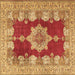 Square Persian Brown Traditional Rug, tr3161brn