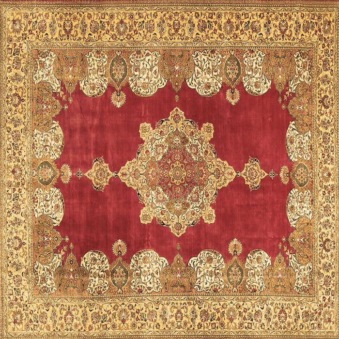 Square Machine Washable Persian Brown Traditional Rug, wshtr3161brn