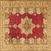 Square Machine Washable Persian Brown Traditional Rug, wshtr3161brn