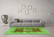 Machine Washable Persian Green Traditional Area Rugs in a Living Room,, wshtr3161grn