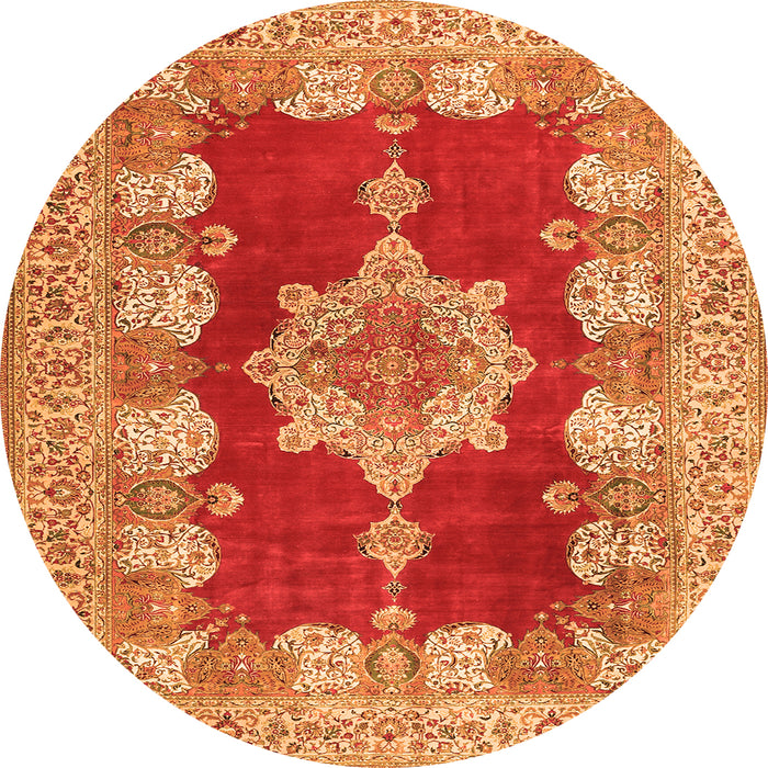 Machine Washable Persian Orange Traditional Area Rugs, wshtr3161org