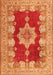 Serging Thickness of Machine Washable Persian Orange Traditional Area Rugs, wshtr3161org