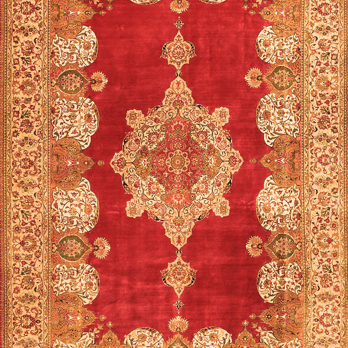Serging Thickness of Machine Washable Persian Orange Traditional Area Rugs, wshtr3161org