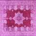 Square Machine Washable Persian Purple Traditional Area Rugs, wshtr3161pur