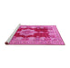 Sideview of Machine Washable Persian Pink Traditional Rug, wshtr3161pnk