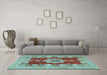 Machine Washable Persian Light Blue Traditional Rug in a Living Room, wshtr3161lblu