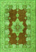 Serging Thickness of Machine Washable Persian Green Traditional Area Rugs, wshtr3161grn