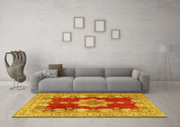 Machine Washable Persian Yellow Traditional Rug, wshtr3161yw