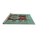 Sideview of Machine Washable Persian Light Blue Traditional Rug, wshtr3161lblu