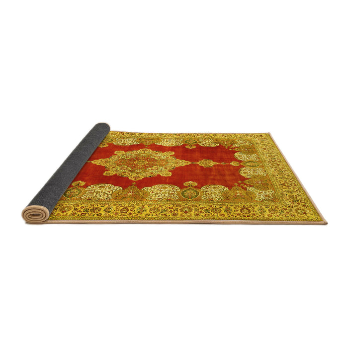 Sideview of Persian Yellow Traditional Rug, tr3161yw