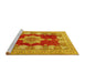 Sideview of Machine Washable Persian Yellow Traditional Rug, wshtr3161yw