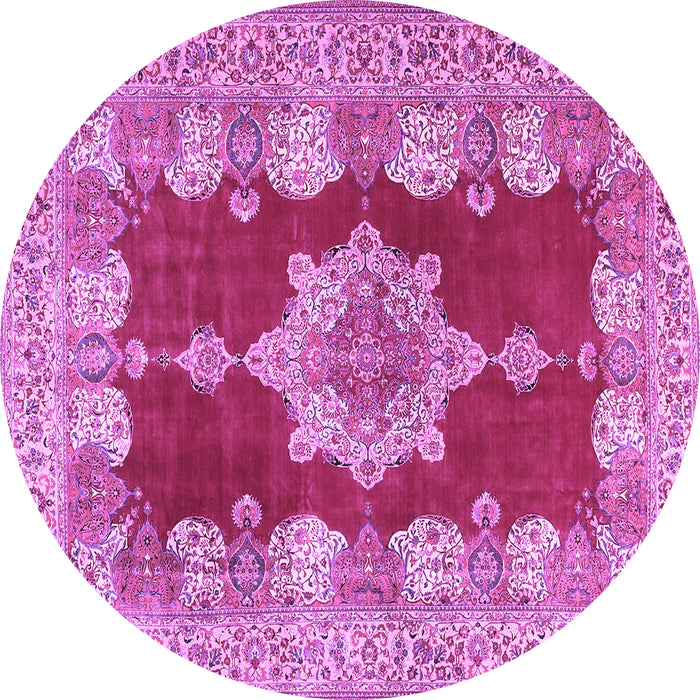 Round Persian Purple Traditional Rug, tr3161pur