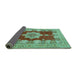Sideview of Persian Turquoise Traditional Rug, tr3161turq