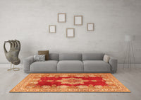 Machine Washable Persian Orange Traditional Rug, wshtr3161org