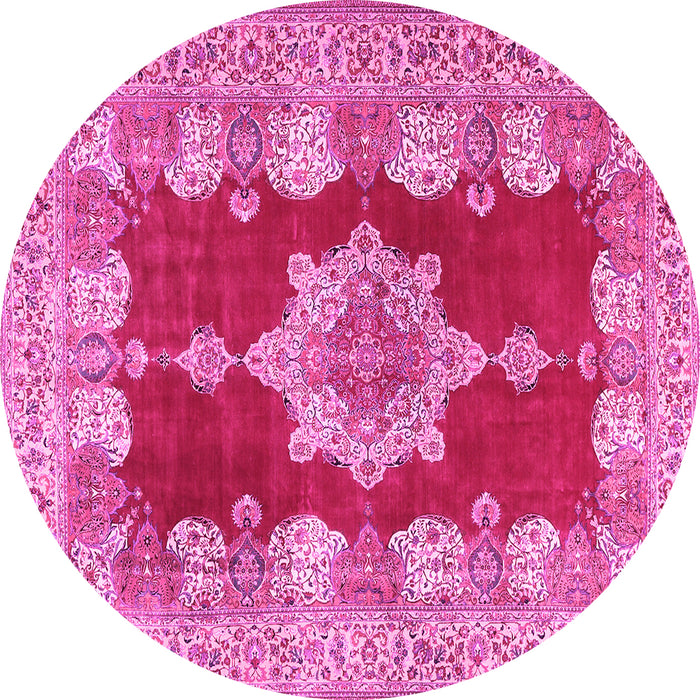 Round Persian Pink Traditional Rug, tr3161pnk