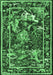 Machine Washable Persian Emerald Green Traditional Area Rugs, wshtr3162emgrn