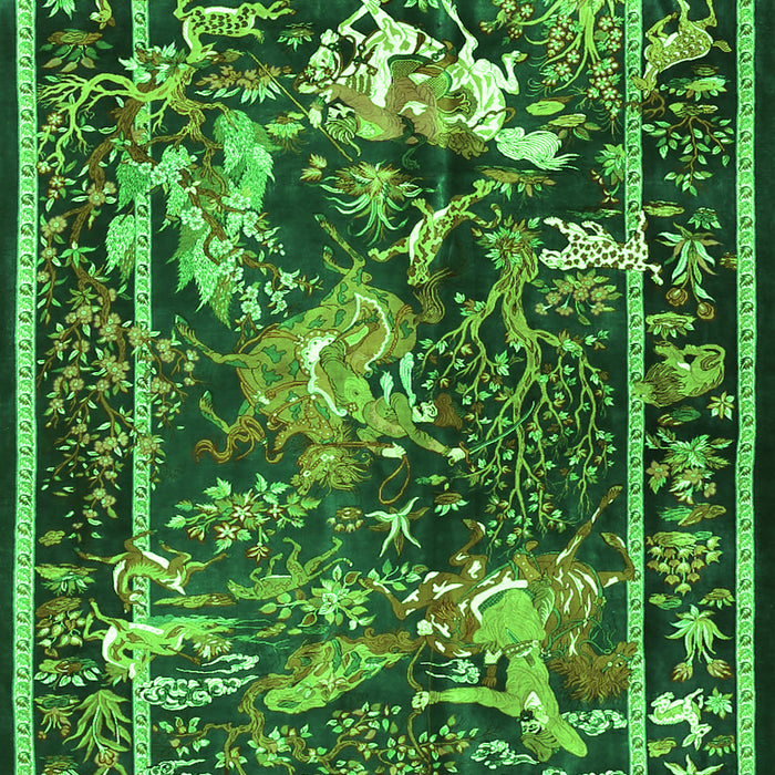 Serging Thickness of Machine Washable Persian Green Traditional Area Rugs, wshtr3162grn