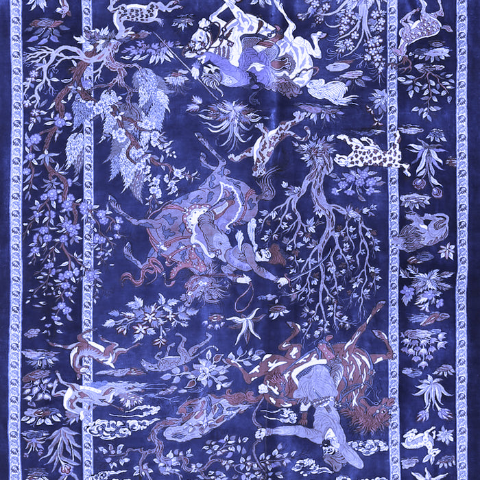 Machine Washable Persian Blue Traditional Rug, wshtr3162blu