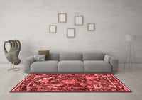 Machine Washable Persian Red Traditional Rug, wshtr3162red