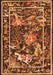 Serging Thickness of Machine Washable Persian Orange Traditional Area Rugs, wshtr3162org
