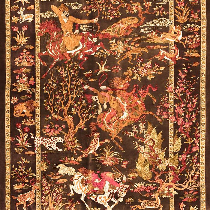 Serging Thickness of Machine Washable Persian Orange Traditional Area Rugs, wshtr3162org