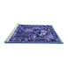 Sideview of Machine Washable Persian Blue Traditional Rug, wshtr3162blu