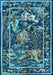 Machine Washable Persian Light Blue Traditional Rug, wshtr3162lblu