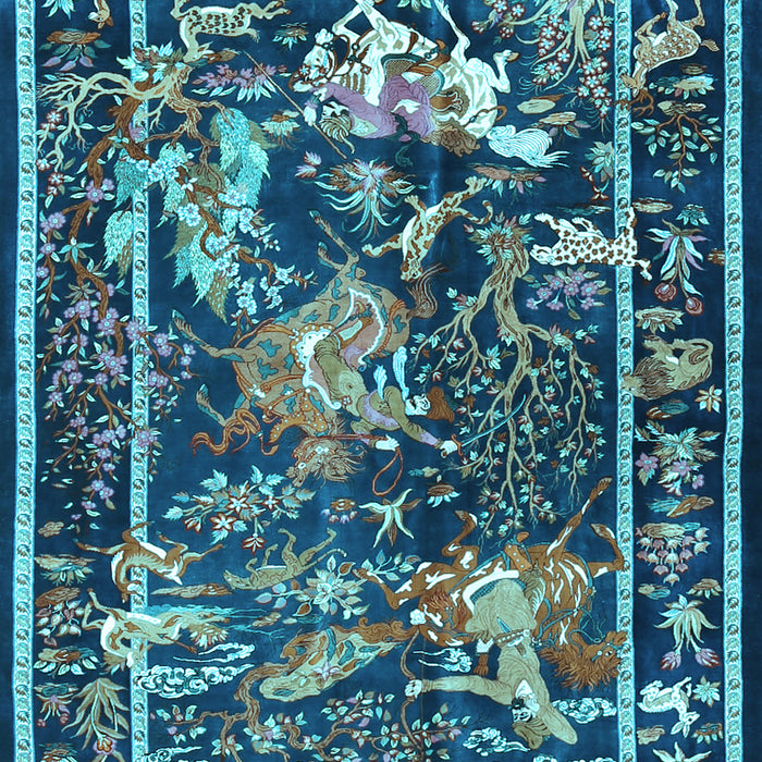 Machine Washable Persian Light Blue Traditional Rug, wshtr3162lblu