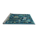 Sideview of Machine Washable Persian Light Blue Traditional Rug, wshtr3162lblu